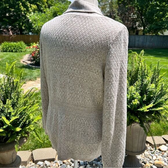 Christopher & Banks Cardigan Sweater Tan and White size Medium - Picture 6 of 8